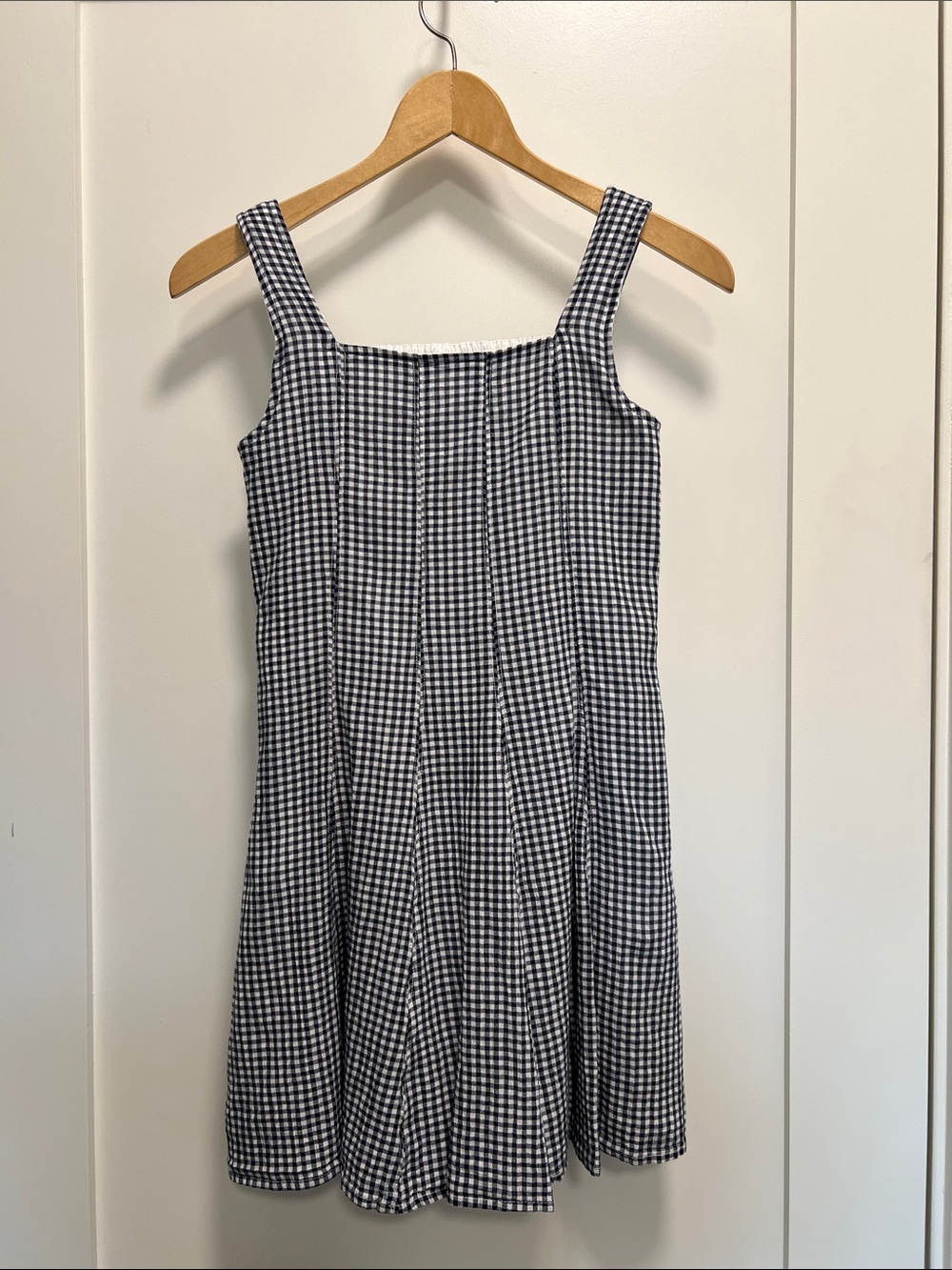 abercrombie kids Blue and White Gingham Square-Neck Sundress